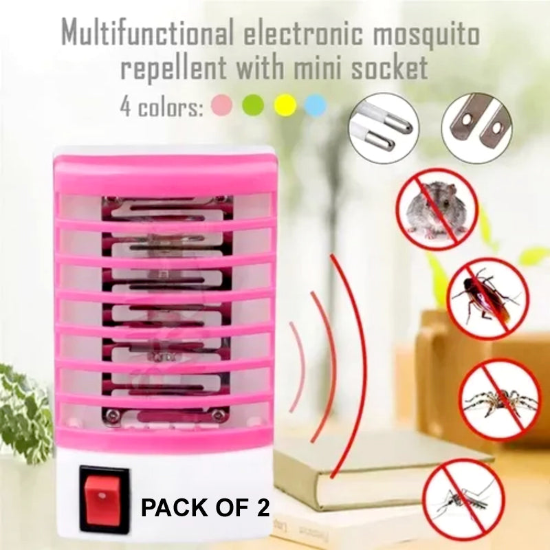 Set of 2 – Mini Electric Mosquito Killer Lamp – LED Light Insect Trap for Indoor Use – Safe, Noiseless & Chemical-Free