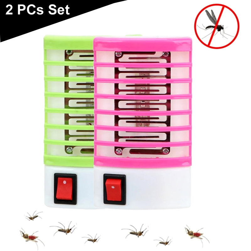 Set of 2 – Mini Electric Mosquito Killer Lamp – LED Light Insect Trap for Indoor Use – Safe, Noiseless & Chemical-Free