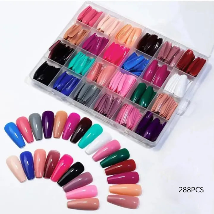 288 PCs colorful nails box