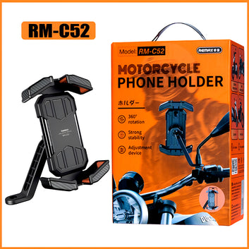 Remax RM-C52 Motorcycle Mount – Secure Grip & 360° Rotation Phone Holder